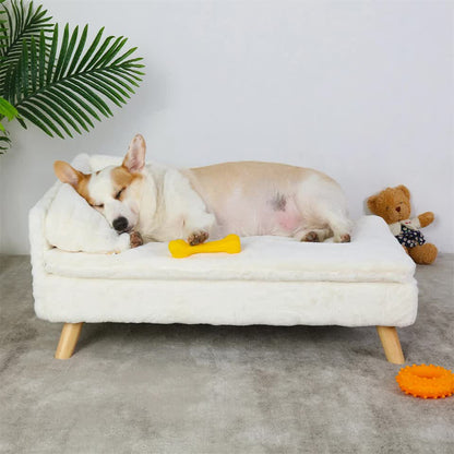 Luxurious Rectangular Pet Sofa Bed with Anti-Skid Base
