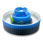 Ceramic Cat Water Fountain, 2.1 L Cupcake Pet Fountain, Porcelain Cat Water Dispenser with Ultra-Quiet Pump, 360° Drinking Area and Multi-Layer Filtration System, for Cats & Dogs Drinking(Blue)