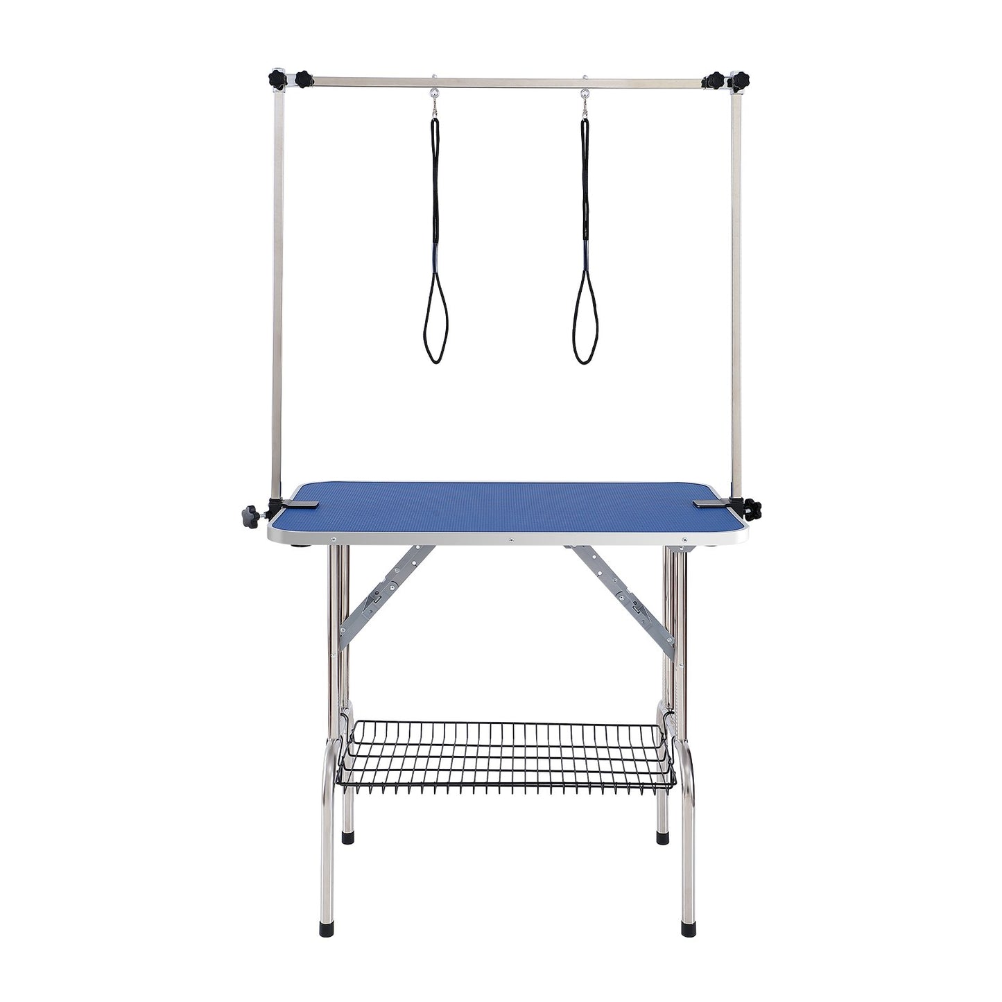 Pet Grooming Table Two Arms with Clamp, 915 x 610mm Dog Grooming Station, Foldable Pets Grooming Stand for Medium and Small Dogs, Free Two No Sit Haunch Holder with Grooming Loop, Bearing 150kg