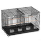Bird Cage, 18 in, Small Parakeet Cage with Divider, Sturdy Metal Bird Flight Cage, Travel Birdcage with 5 Perches & 4 Feeding Cups, Parrot Cage for Canaries Lovebirds Cockatiels Budgie, Black