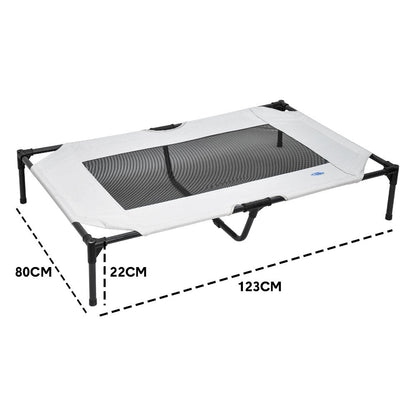 Raised Dog Bed Large Elevated Pet Bed Scratch and Moisture Resistant Breathable Kennel with Non-Slip Feet Indoor Outdoor for All Seasons Max Load 100kg